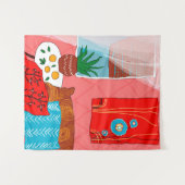 Inspiriertes Rotes Zimmer mit Orangen und Aloe Wandteppich (Vorderseite (Horizontal))