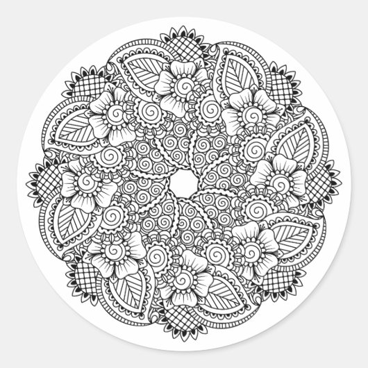 Inspiriertes Round-Design Runder Aufkleber (Vorderseite)