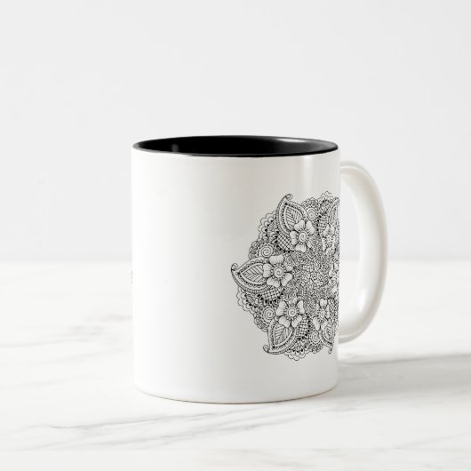 Inspiriertes rundes Element Zweifarbige Tasse (VorderseiteRechts)