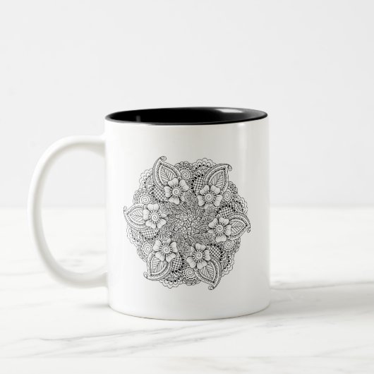 Inspiriertes rundes Element Zweifarbige Tasse (Links)
