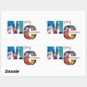 INSPIRIERTES SANTA MIT CHRISTMAS GIFTS MONOGRAM RECHTECKIGER AUFKLEBER (Blatt)