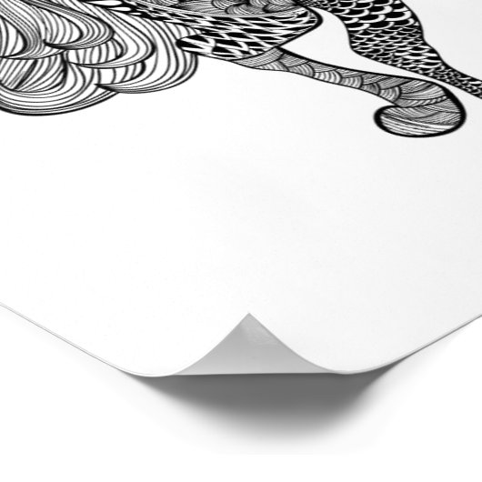 Inspiriertes Schwarzes Pferd 2 Poster (Ecke)