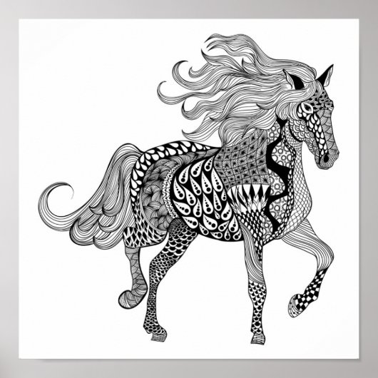 Inspiriertes Schwarzes Pferd 2 Poster (Vorne)