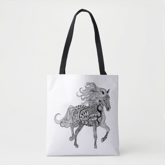 Inspiriertes schwarzes Pferd 2 Tasche (Vorderseite)