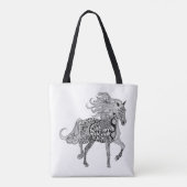 Inspiriertes schwarzes Pferd 2 Tasche (Rückseite)
