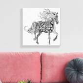 Inspiriertes Schwarzes Pferd 6 Leinwanddruck (Insitu (Wohnzimmer))