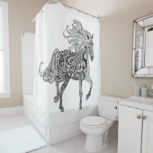 Inspiriertes schwarzes Pferd Duschvorhang (Beispiel)