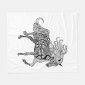 Inspiriertes schwarzes Pferd Fleecedecke (Vorderseite (Horizontal))
