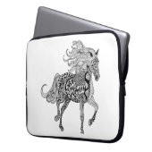 Inspiriertes schwarzes Pferd Laptopschutzhülle (Vorderseite Links)