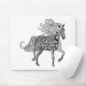 Inspiriertes schwarzes Pferd Mousepad (Mit Mouse)