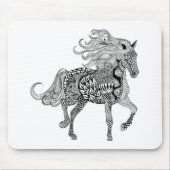 Inspiriertes schwarzes Pferd Mousepad (Vorne)
