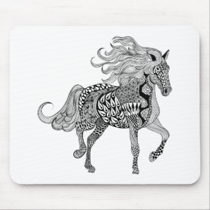 Inspiriertes schwarzes Pferd Mousepad