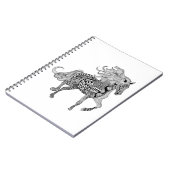 Inspiriertes schwarzes Pferd Notizblock (Linke Seite)