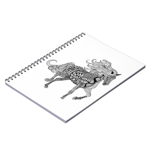 Inspiriertes schwarzes Pferd Notizblock (Linke Seite)