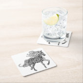 Inspiriertes schwarzes Pferd Rechteckiger Pappuntersetzer (Vor Ort)