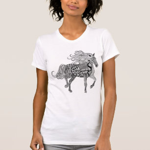 Inspiriertes schwarzes Pferd T-Shirt