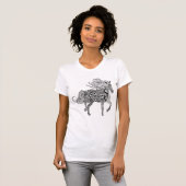 Inspiriertes schwarzes Pferd T-Shirt (Vorne ganz)