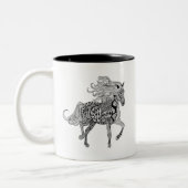Inspiriertes schwarzes Pferd Zweifarbige Tasse (Links)
