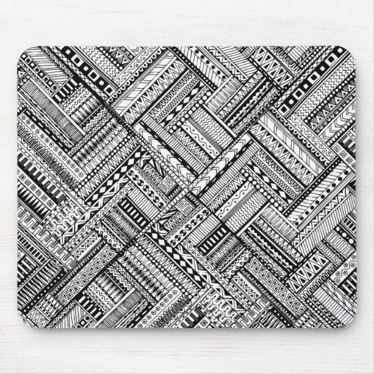 Inspiriertes Stammes- Kunst-Muster Mousepad (Vorne)