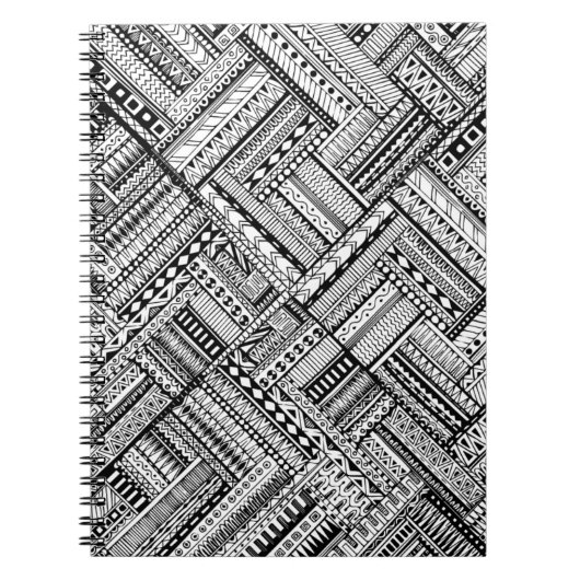 Inspiriertes Stammes- Kunst-Muster Notizblock (Vorderseite)