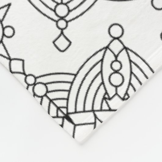 Inspiriertes Stammes- künstlerisches Muster Fleecedecke (Ecke)