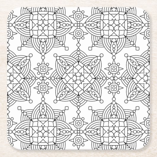 Inspiriertes Stammes- künstlerisches Muster Rechteckiger Pappuntersetzer (Vorderseite)