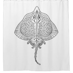 Inspiriertes Stingray-Totem Duschvorhang