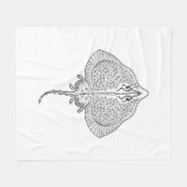 Inspiriertes Stingray-Totem Fleecedecke (Vorderseite (Horizontal))
