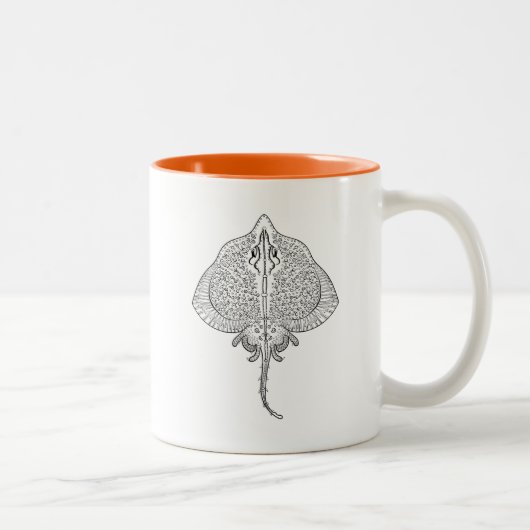 Inspiriertes Stingray-Totem Zweifarbige Tasse (Rechts)