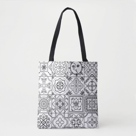 Inspiriertes Talavera-Muster 2 Tasche (Vorderseite)