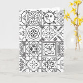 Inspiriertes Talavera-Muster Karte (Gelbe Blume)