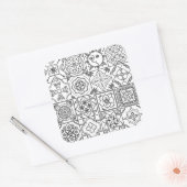 Inspiriertes Talavera-Muster Quadratischer Aufkleber (Umschlag)