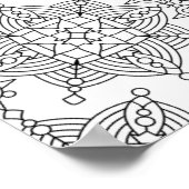 Inspiriertes Tribal-Künstlerisches Muster 2 Poster (Ecke)