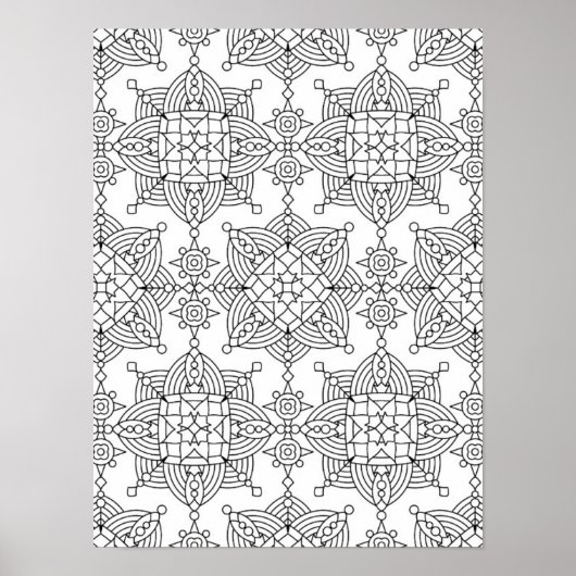 Inspiriertes Tribal-Künstlerisches Muster 2 Poster (Vorne)