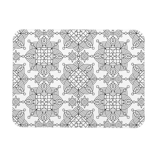 Inspiriertes Tribal-Künstlerisches Muster Magnet (Horizontal)