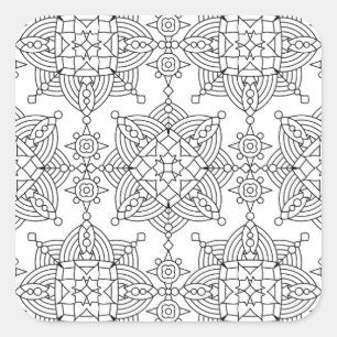 Inspiriertes Tribal-Künstlerisches Muster Quadratischer Aufkleber