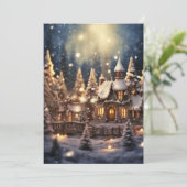 Inspiriertes Weihnachtsgeschenk Märchenschloss Feiertagskarte (Stehend Vorderseite)