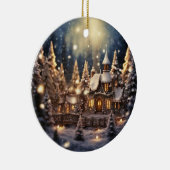 Inspiriertes Weihnachtsgeschenk Märchenschloss Keramik Ornament (Rechts)