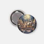 Inspiriertes Weihnachtsgeschenk Märchenschloss Magnet (Vorderseite/Rückseite)