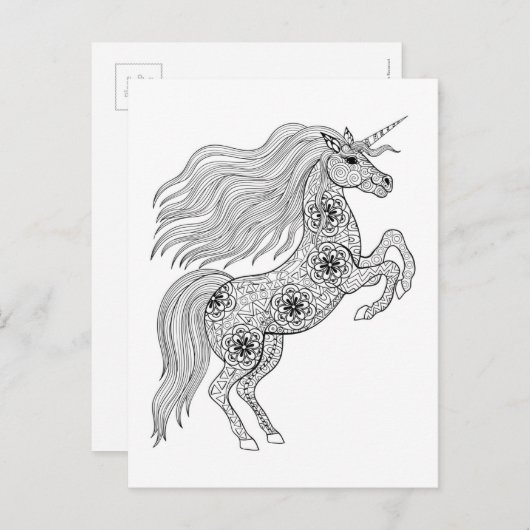 Inspiriertes Zauberunikorn Postkarte (Vorne/Hinten)