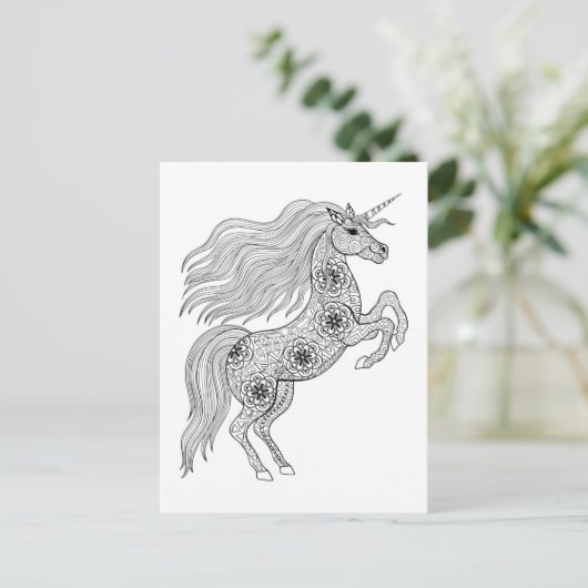 Inspiriertes Zauberunikorn Postkarte (Stehend Vorderseite)