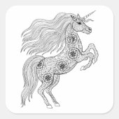 Inspiriertes Zauberunikorn Quadratischer Aufkleber (Vorderseite)
