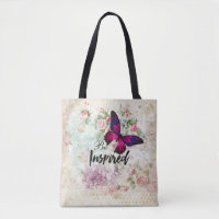 Inspiriertes Zitat & Rosa Schmetterling Shabby Col