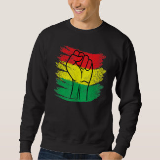 Inspiring Black Leaders Power Fist Hand Black Hist Sweatshirt