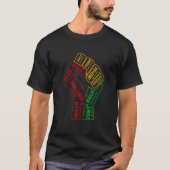 Inspiring Black Leaders Power Fist Hand Black Hist T-Shirt (Vorderseite)