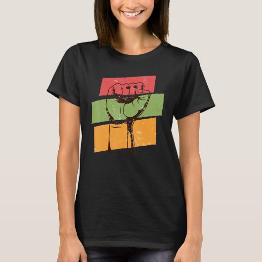 Inspiring Black Leaders Power Fist Hand Black Hist T-Shirt (Vorderseite)