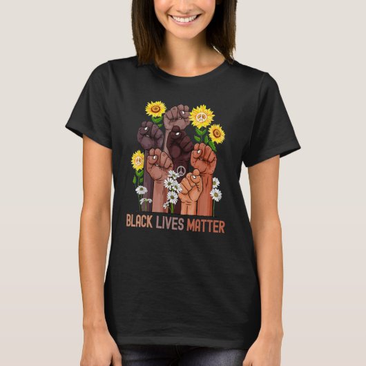 Inspiring Black Leaders Power Fist Hand Black Hist T-Shirt (Vorderseite)