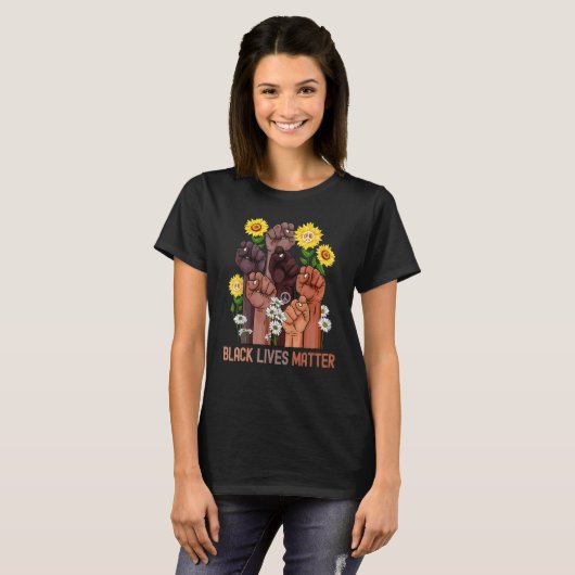 Inspiring Black Leaders Power Fist Hand Black Hist T-Shirt (Vorne ganz)
