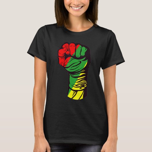 Inspiring Black Leaders Power Fist Hand Black Hist T-Shirt (Vorderseite)