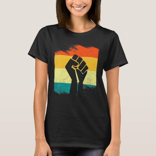 Inspiring Black Leaders Power Fist Hand Black Hist T-Shirt (Vorderseite)